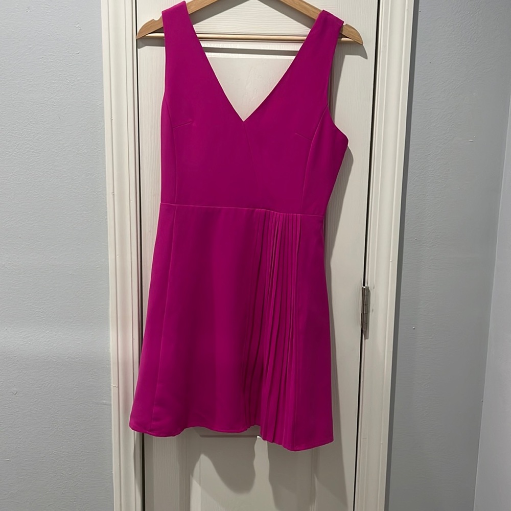 Magenta/pink party dress with pleats. Worn once.
